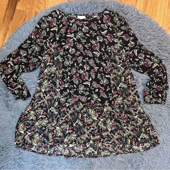 J.Jill Mixed Print Floral Tunic Blouse $89 Size 1X - Picture 2 of 6